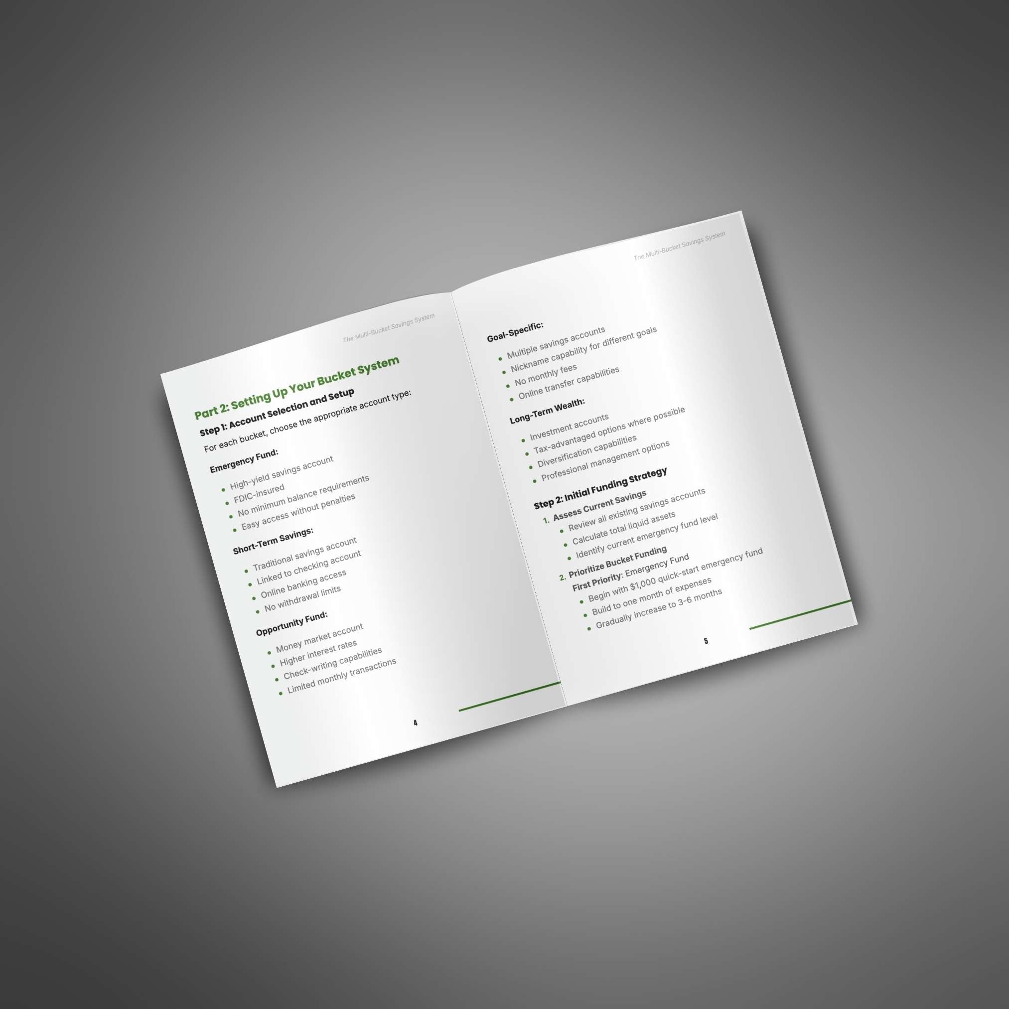 The Multi-Bucket Savings System